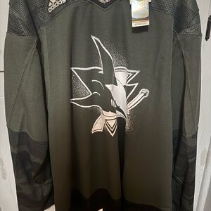 Adidas Black Hockey Jersey with Sharks Logo